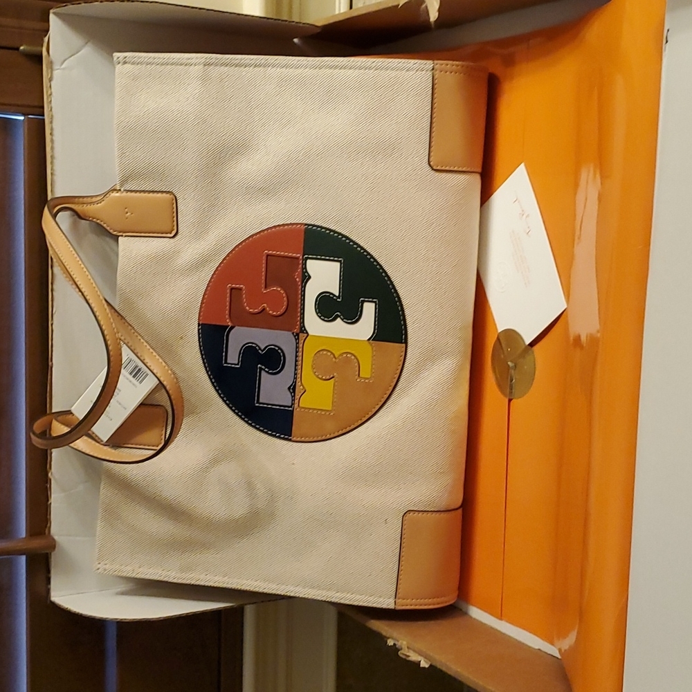 Tory Burch Large Ella Color Block Logo Tote